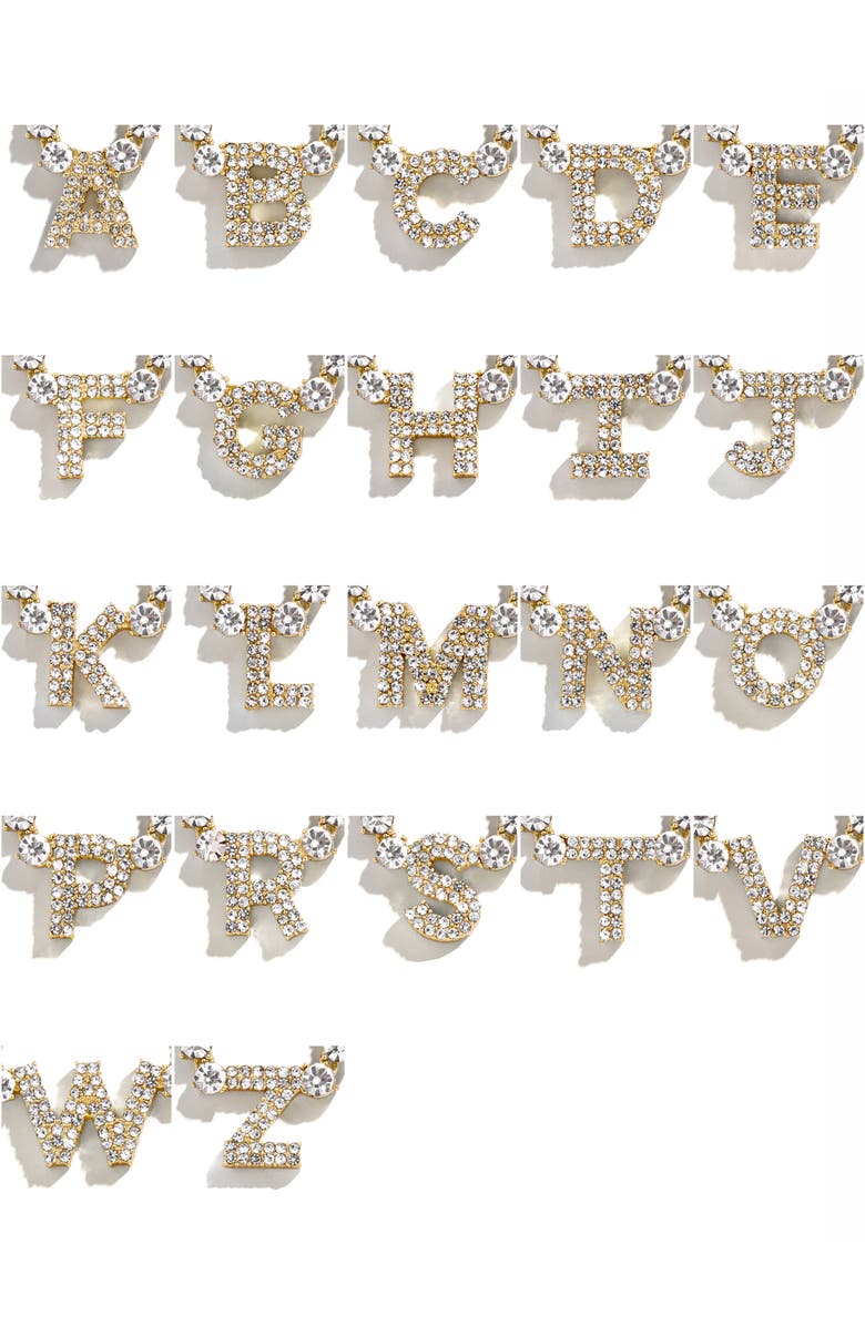 BaubleBar Pavé Initial Pendant Tennis Necklace, Alternate, color, 