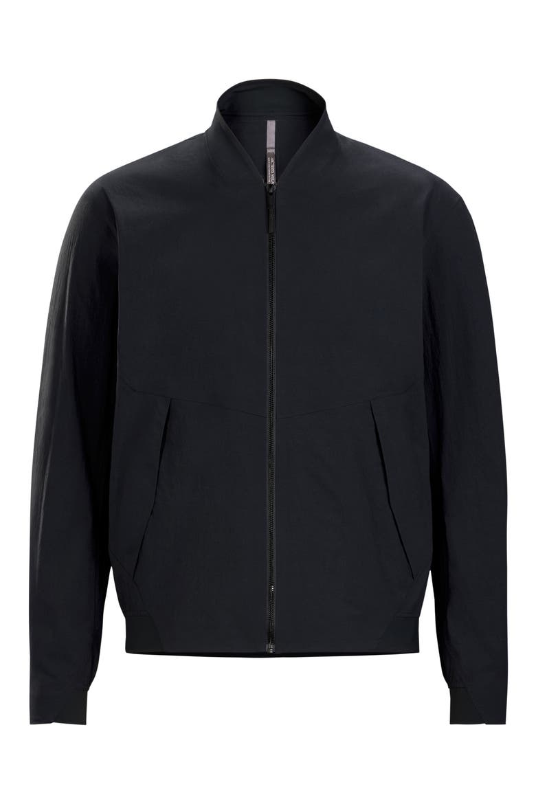Diode Stretch Nylon Bomber Jacket, Alternate, color, BLACK