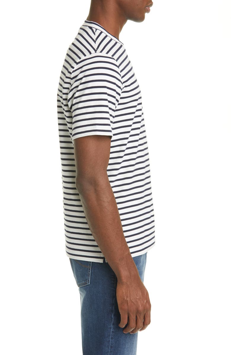 Brunello Cucinelli Stripe Cotton Crewneck T-Shirt, Alternate, color,
