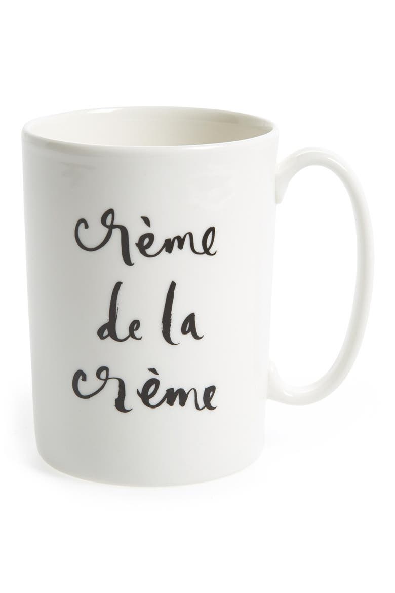 'crème de la crème' porcelain mug, Main, color, WHITE