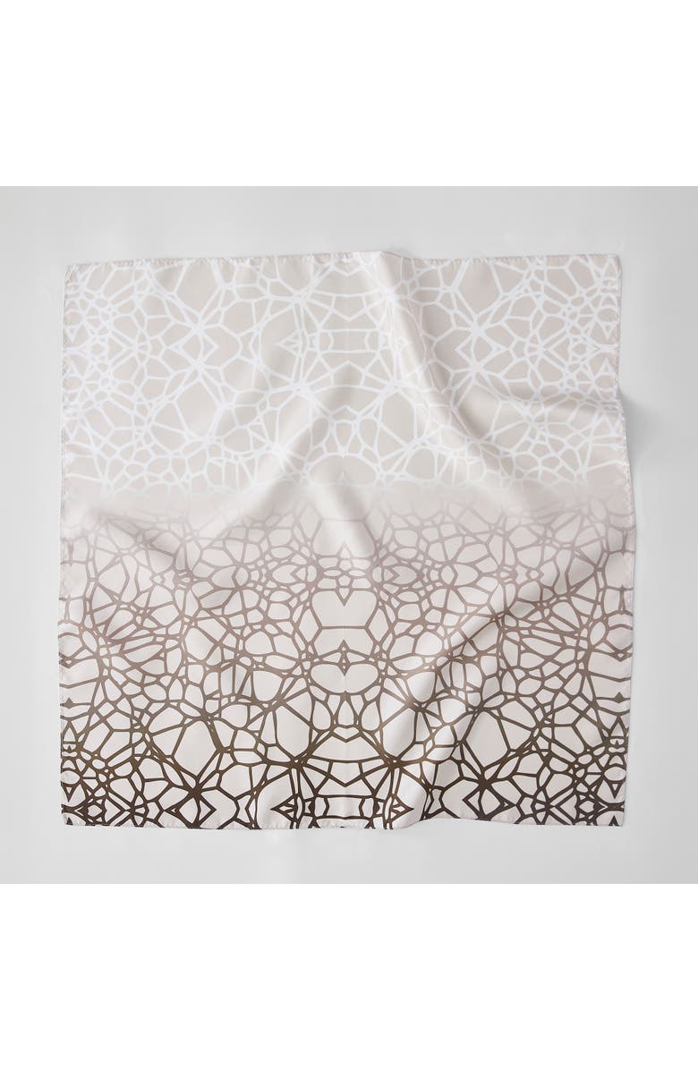 Chuks Collins x Lush Decor Ethereal Tangle Silk Scarf, Main, color, Ivory/Brown