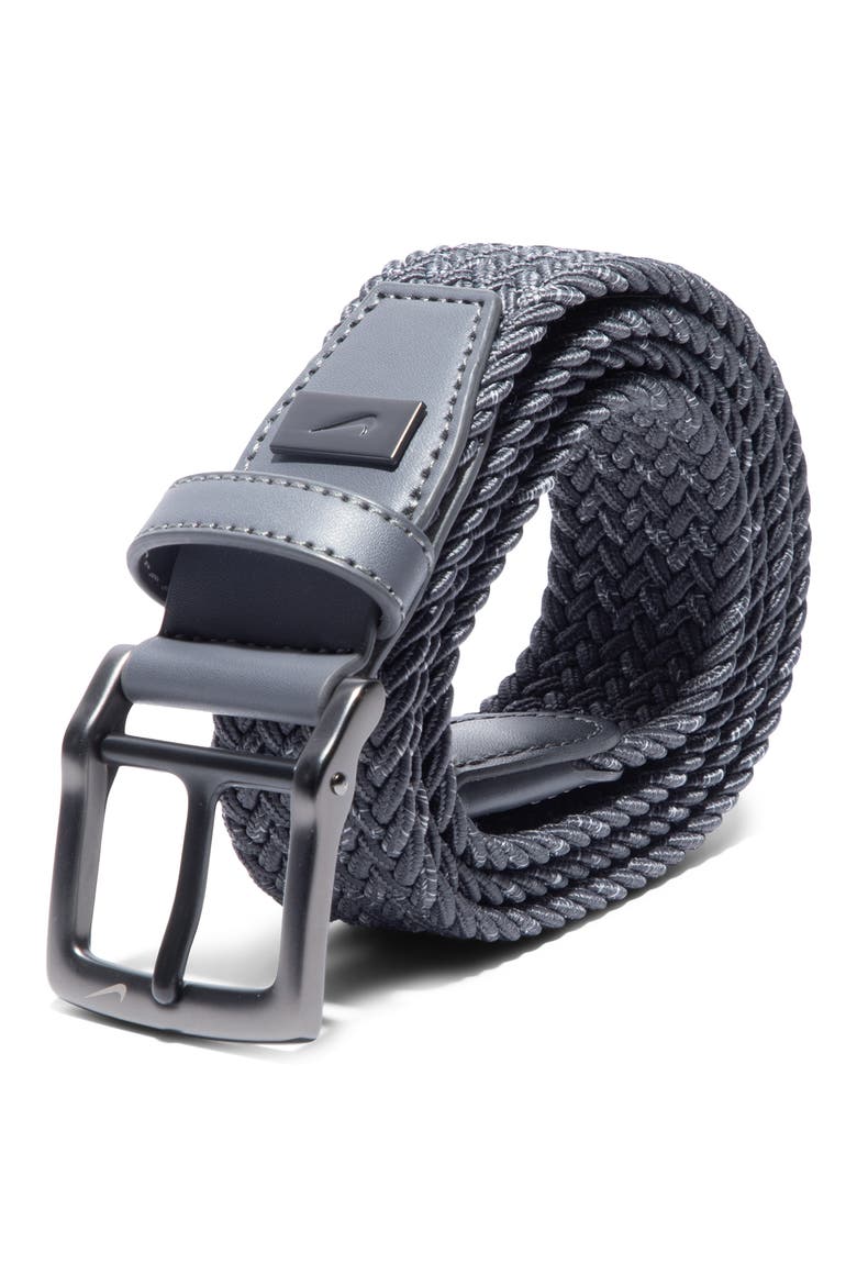Woven Stretch Belt, Alternate, color, DARK GREY