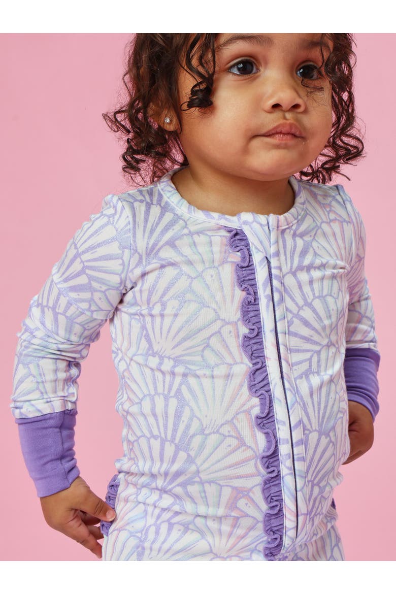 Baby Girls SoftSnooze Convertible Ruffle One Piece Pajama, Alternate, color, Magical Mermaid