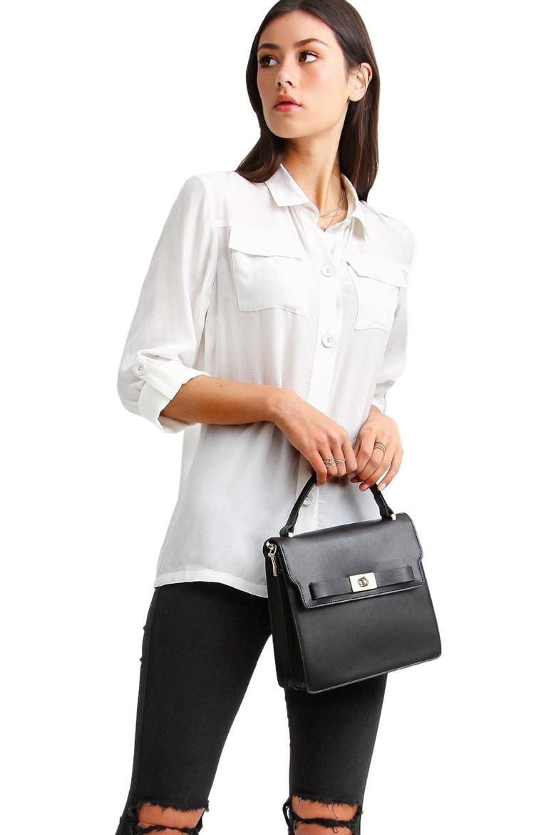 Eclipse Rolled Sleeve Blouse, Alternate, color, Cream