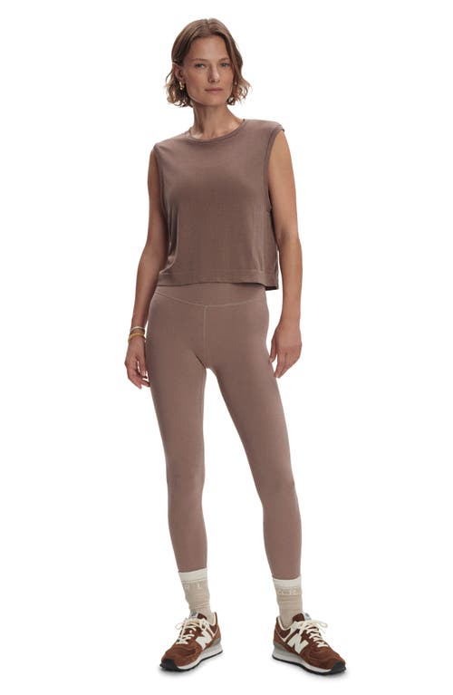 Varley Page Seamless Knit Crop Tank In Deep Taupe