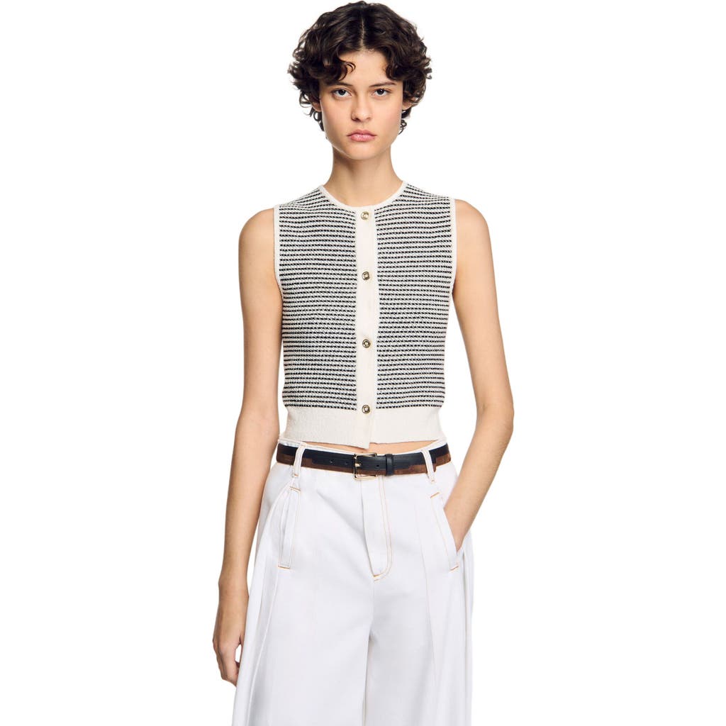Sandro Striped Cardigan In Multi
