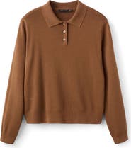 MANGO Wool & Cotton Polo Sweater