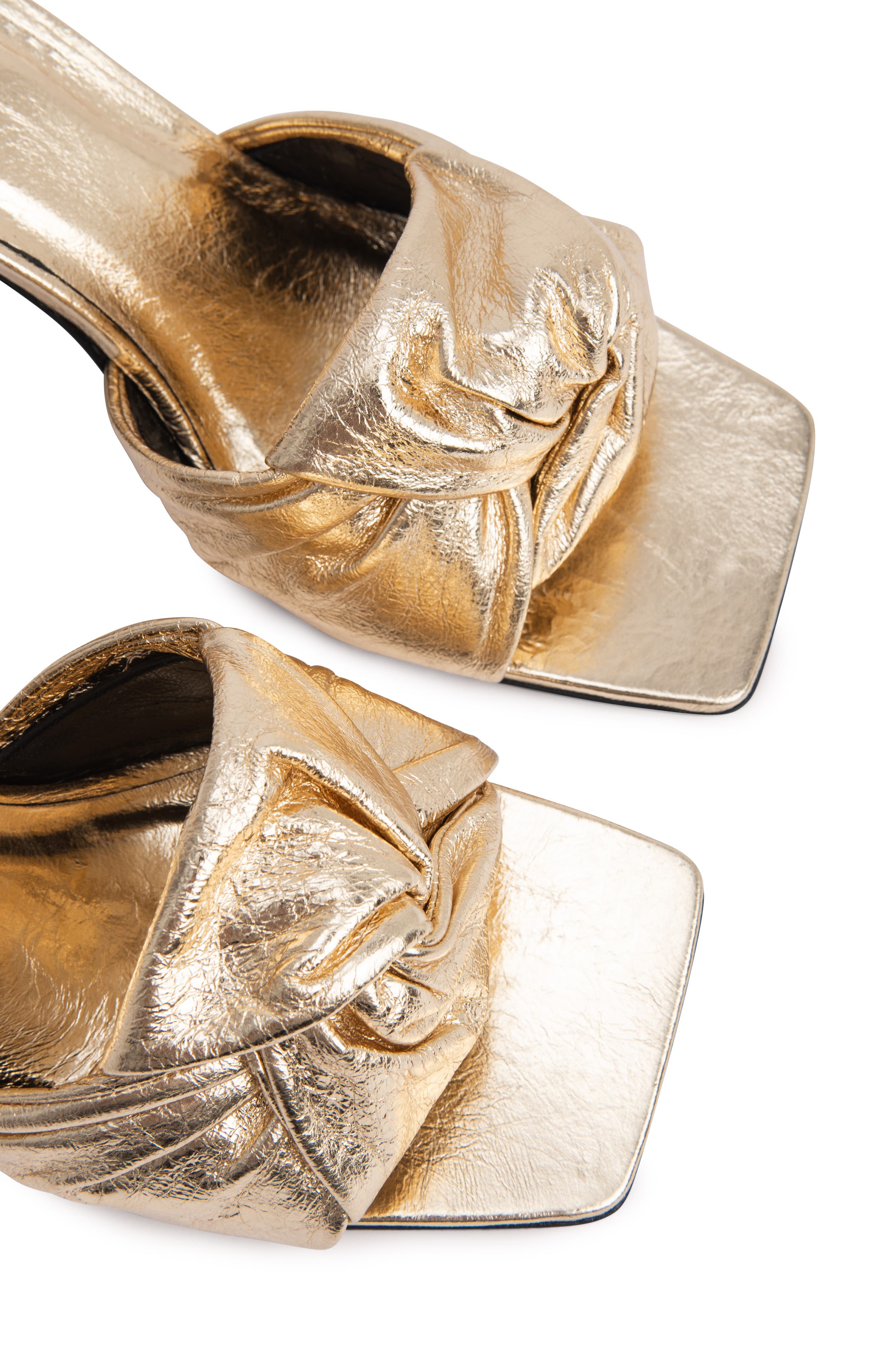 By Far Lamar Metallic Square Toe Sandal, Alternate, color, 
