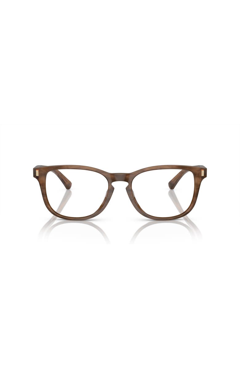 Brooks Brothers 53mm Round optical glasses, Alternate, color, Brown