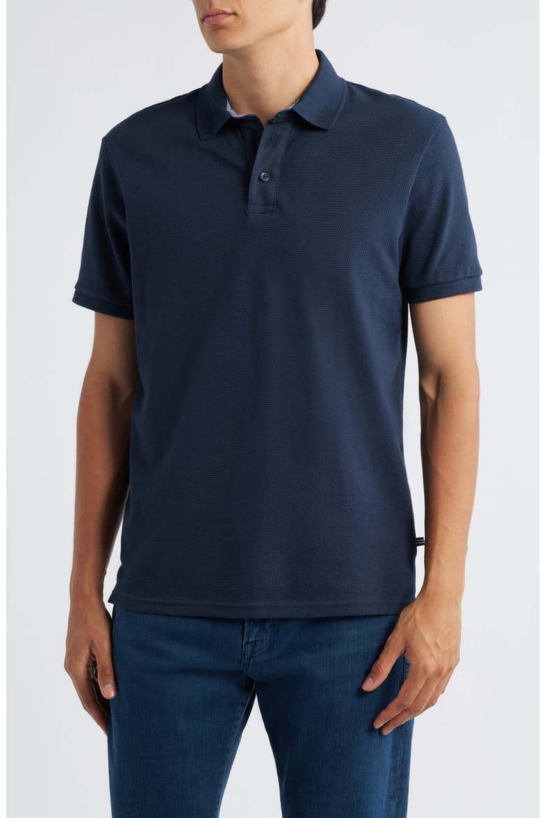 Stretch Cotton Polo, Main, color, OUTER SPACE