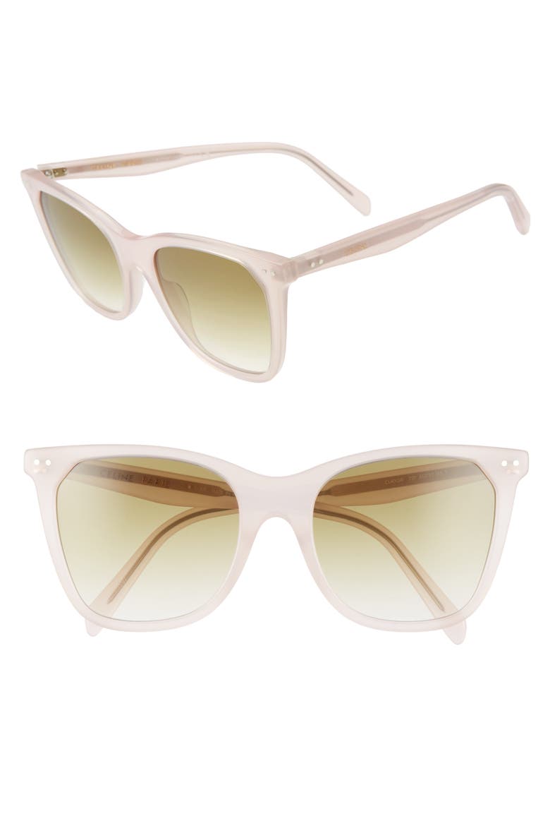 55mm Cat Eye Sunglasses, Main, color, PINK/ GRADIENT GREEN