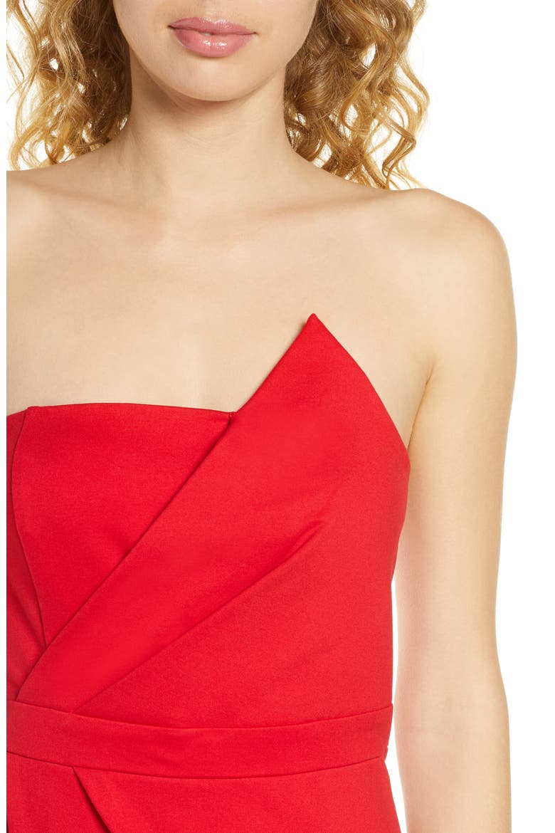 Queen of the City Strapless Sheath Dress, Alternate, color, RED
