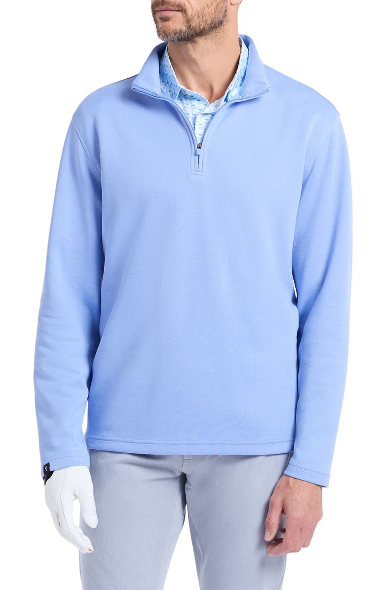 Robert Graham Troland Quarter Zip Pullover, Main, color, Cornflower Blue
