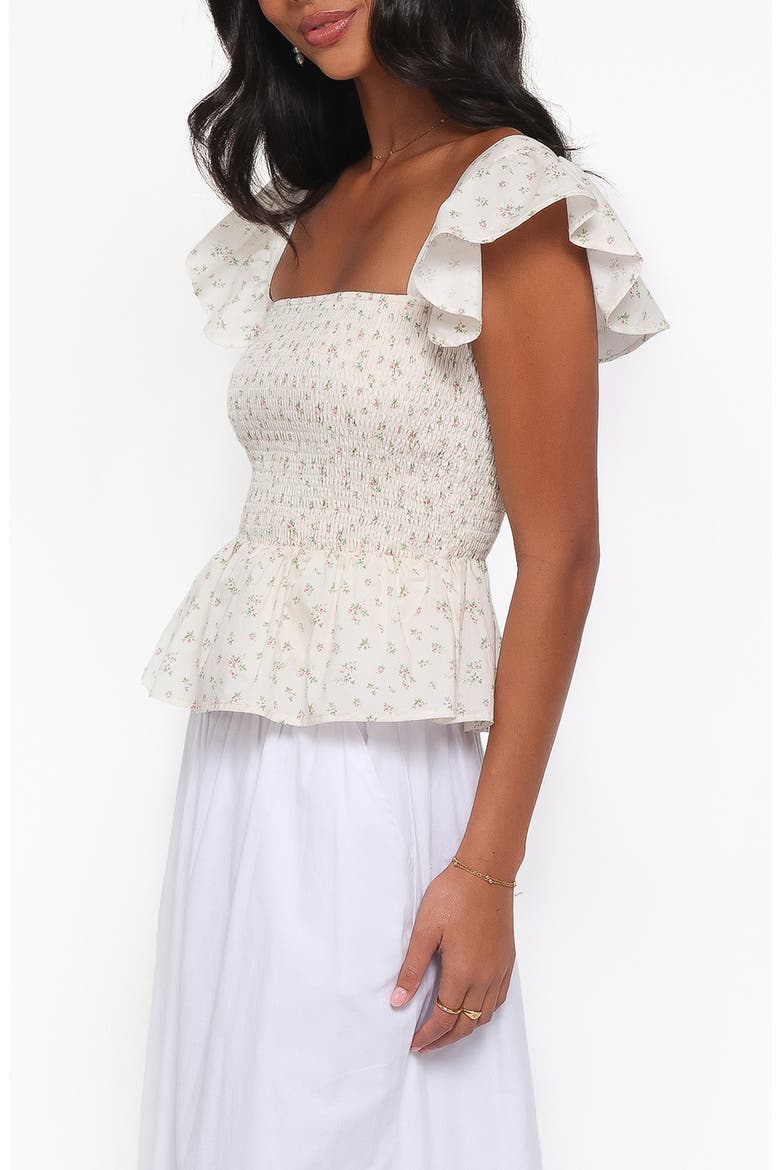 Remira Smocked Ruffle Top, Alternate, color, WHITE BETTY