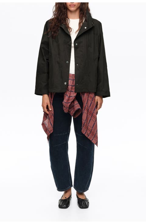 Short Batwing Trench Coat