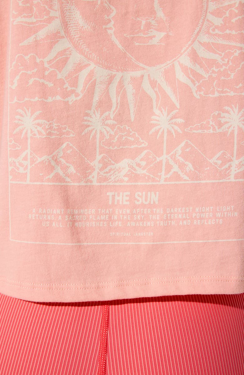 Spiritual Gangster Power of Sun Spirit Graphic Cotton Crop T-Shirt, Alternate, color, Flamingo Pink