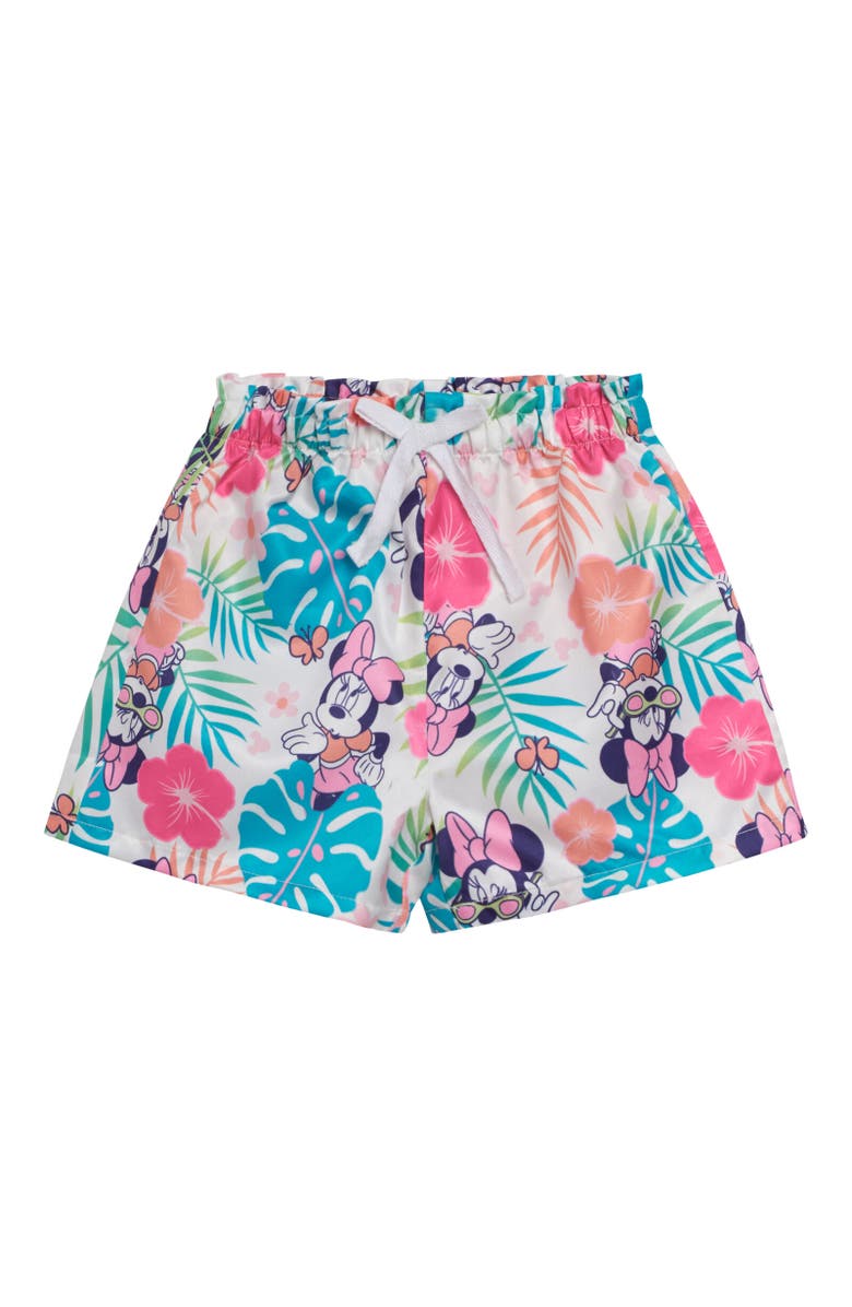 Disney Mickey Mouse & Friends Button-Down T-Shirt & Shorts Set, Alternate, color, Minnie Mouse Turquoise