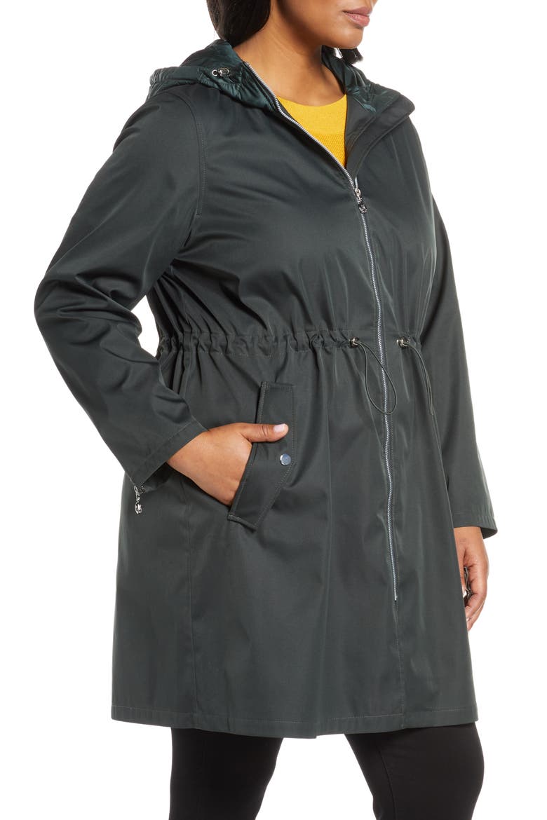 Quilted Hood Water Resistant Parka, Alternate, color, DARK JADE