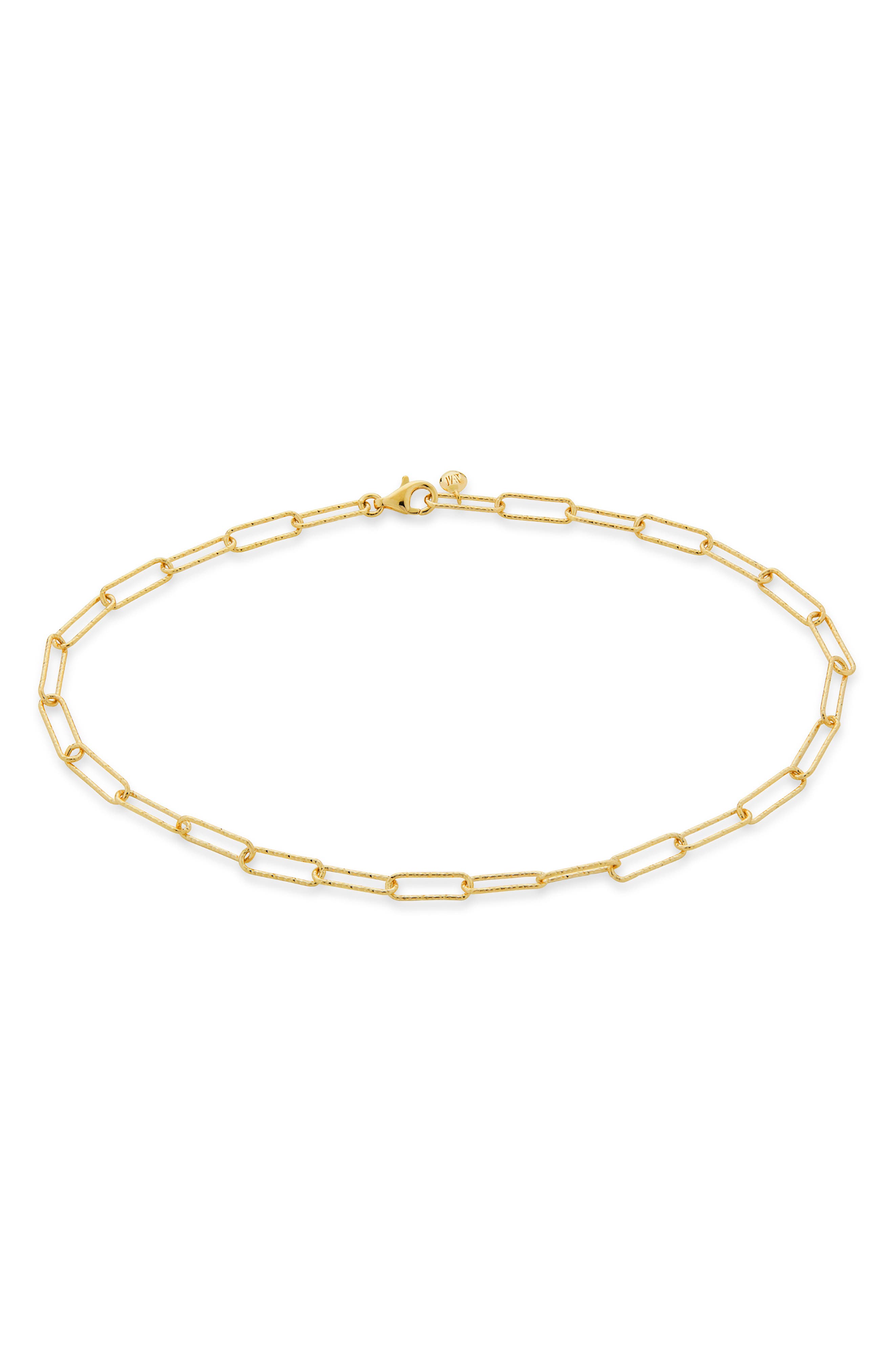 Monica Vinader Alta Textured Chain Anklet