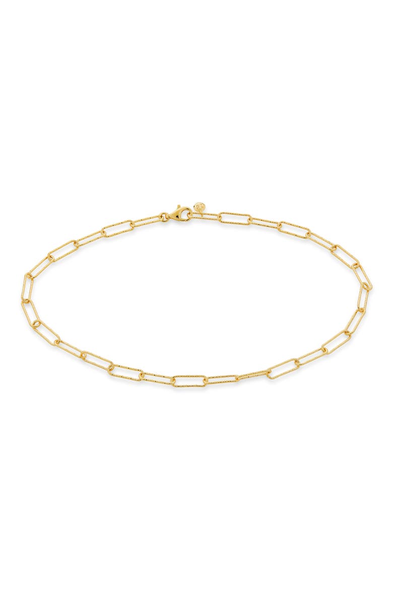 Alta Textured Chain Anklet, Main, color, YELLOW GOLD