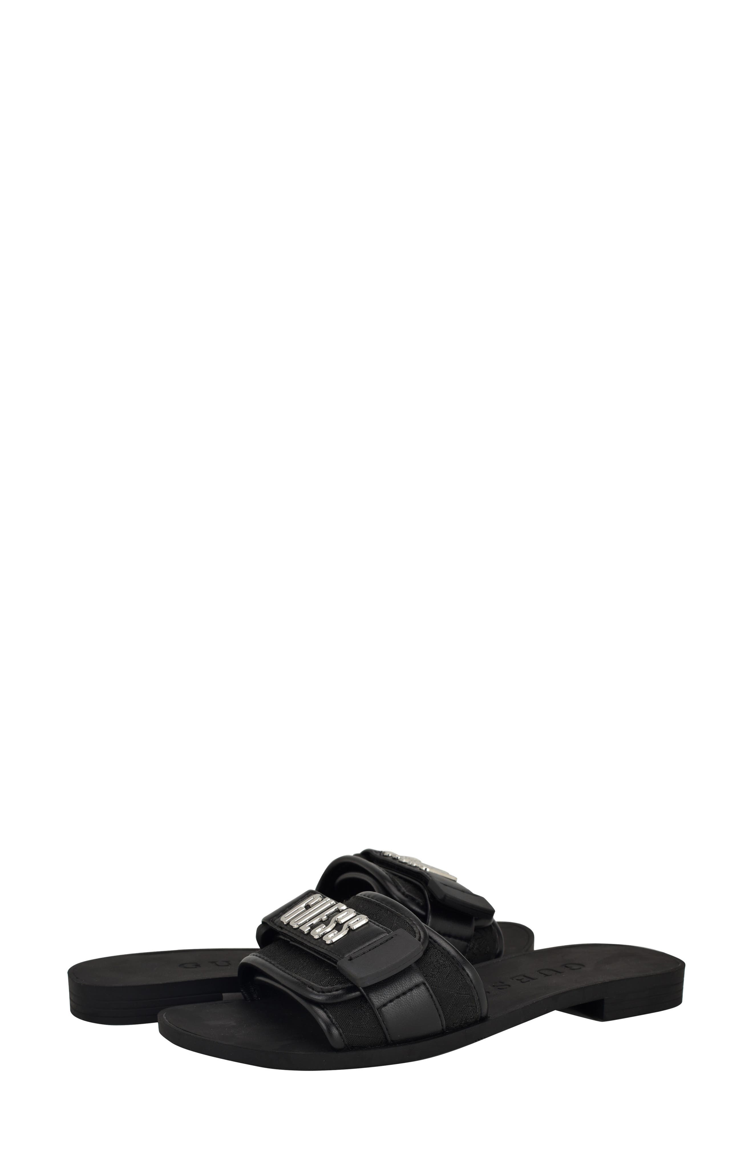 GUESS Elyze Slide Sandal, Alternate, color, Black
