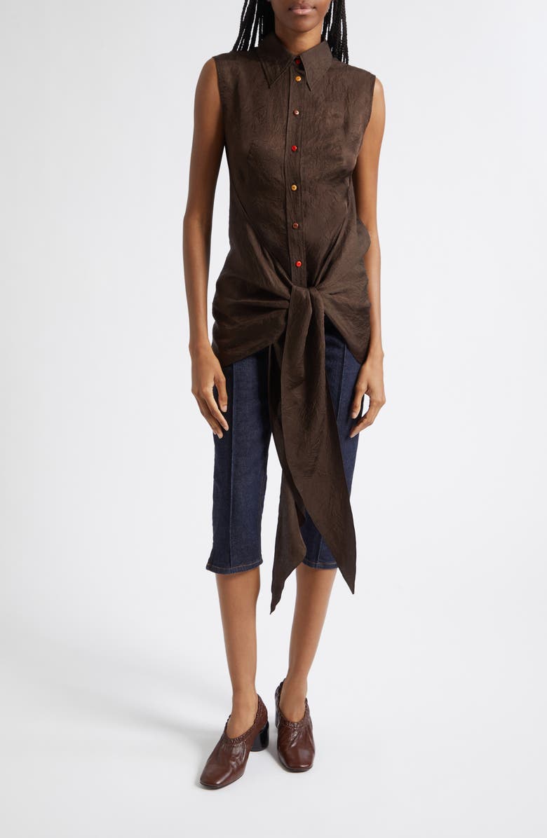 OSSOU Russet High Waist Crop Jeans, Alternate, color, Sable Wash