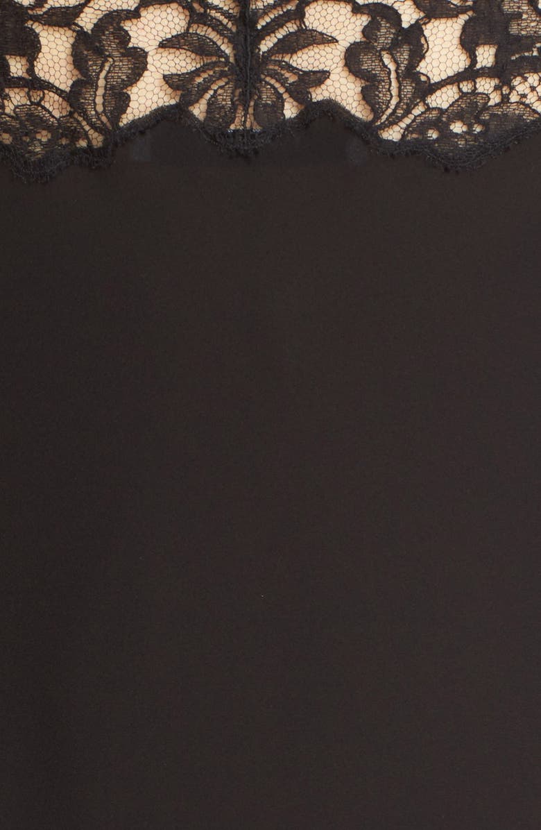 Givenchy Lace Trim Silk Crepe Dress, Alternate, color, 