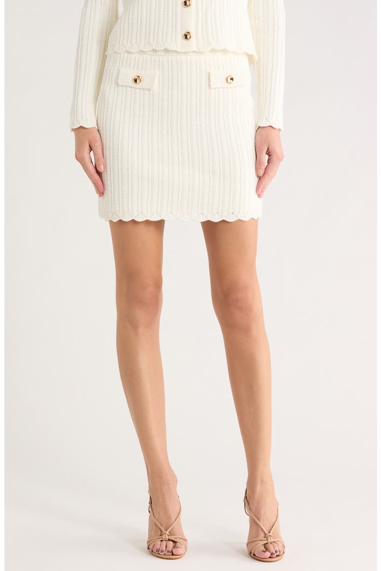 Pointelle Sweater Skirt, Main, color, IVORY