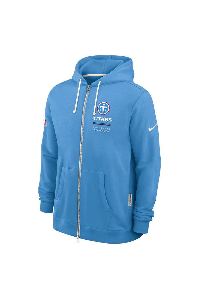 Men's Nike Light Blue Tennessee Titans Sideline Standard Issue Quarterback Scramble Dri-FIT Full-Zip Hoodie, Alternate, color, Light Blue