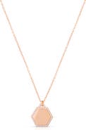 SPHERA MILANO Gilded Hexagon Pendant Necklace