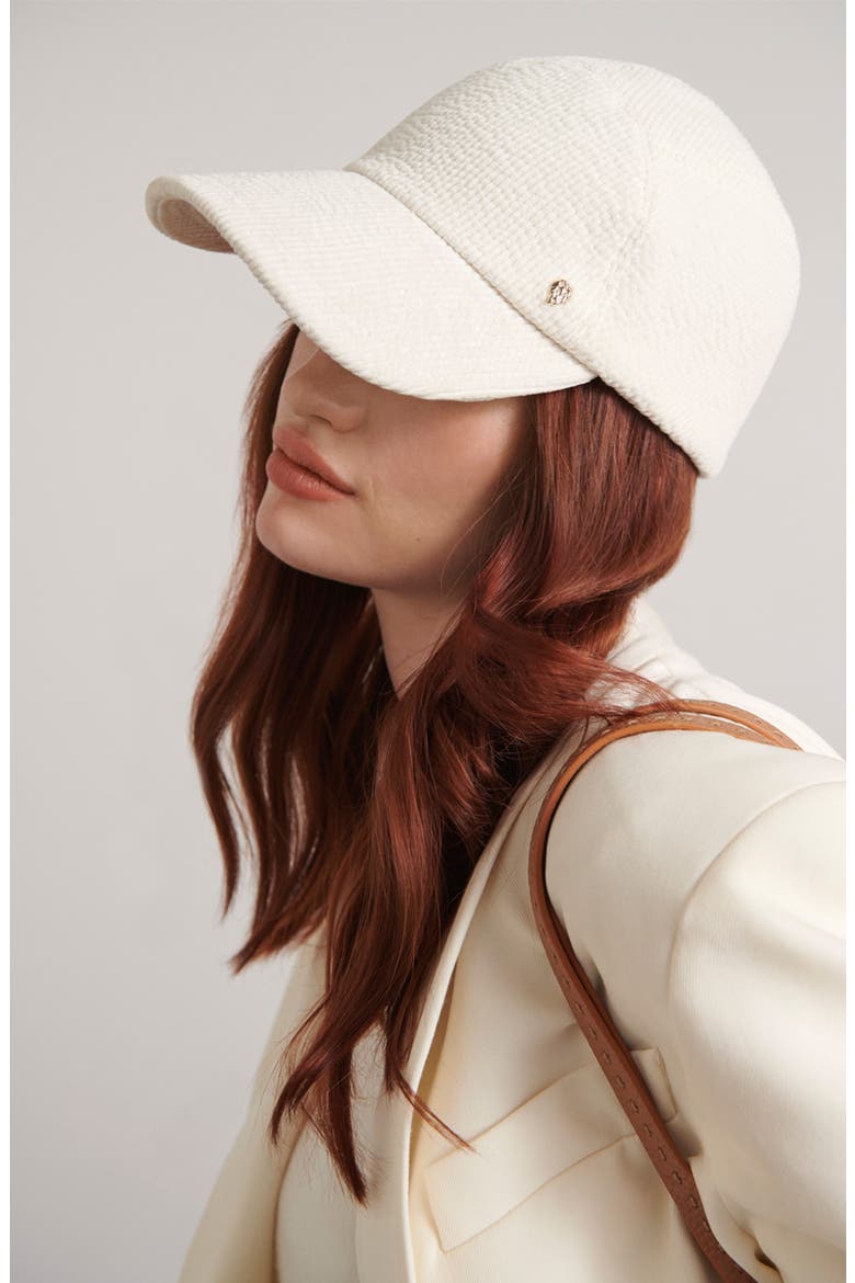Haisley Velvet Corduroy Baseball Cap, Alternate, color, GARDENIA