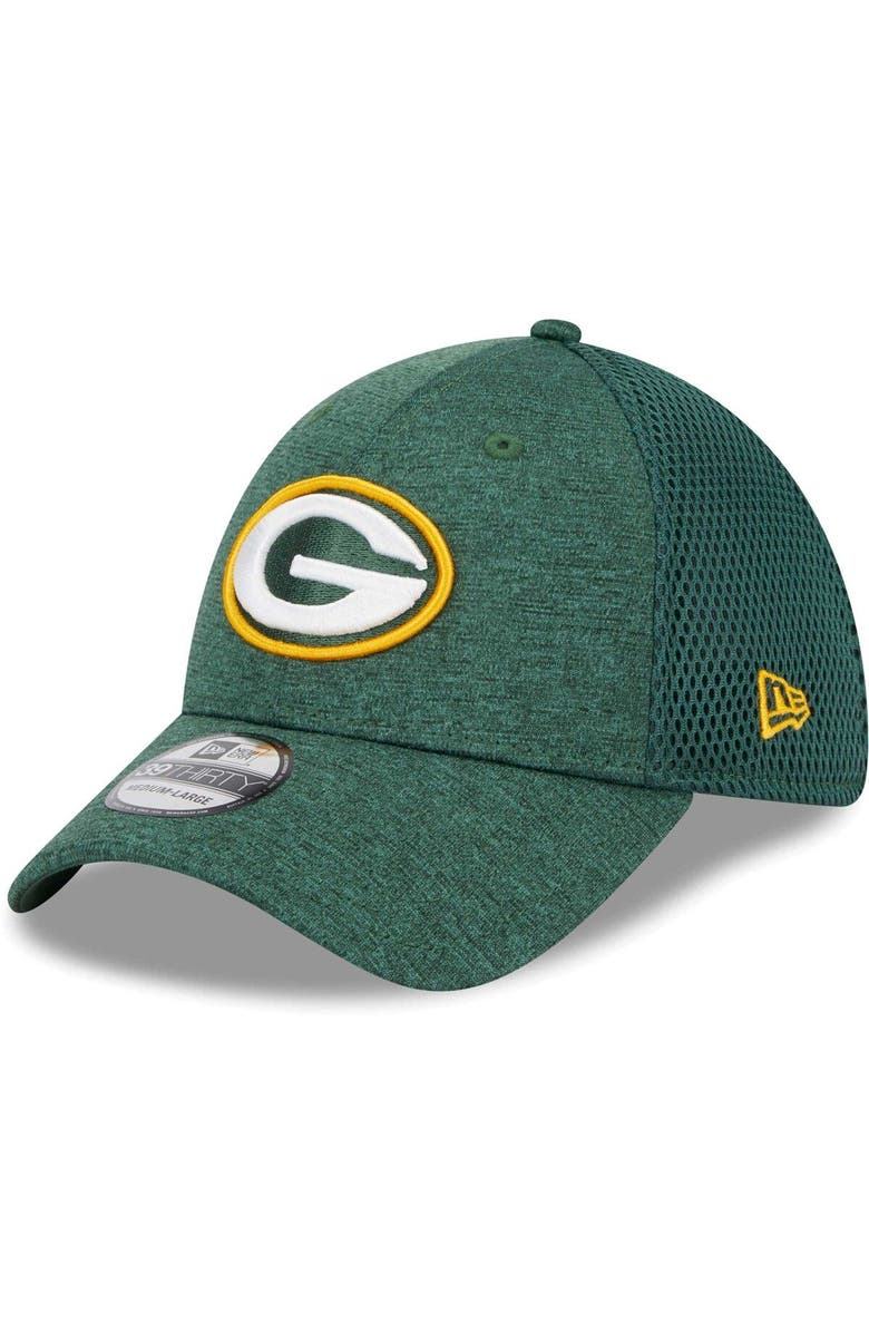 New Era Men's New Era Green Green Bay Packers Stripe 39THIRTY Flex Hat, Main, color,