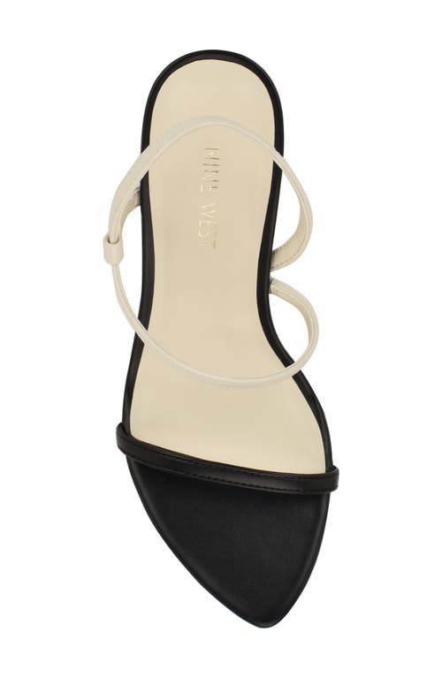 Nine West Cakely 3 Sandal In Black/chic Cream