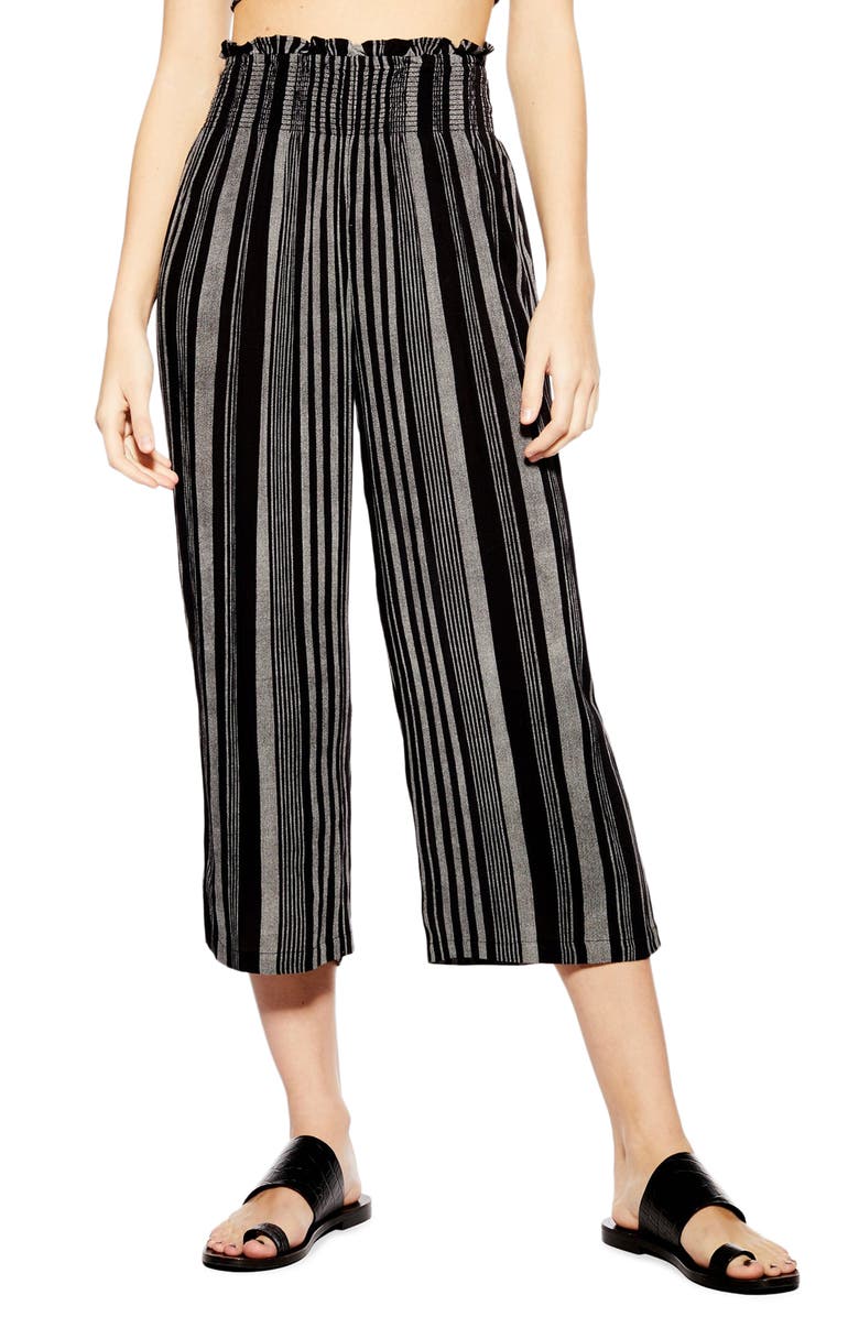Topshop Monochrome Stripe Trousers, Main, color,