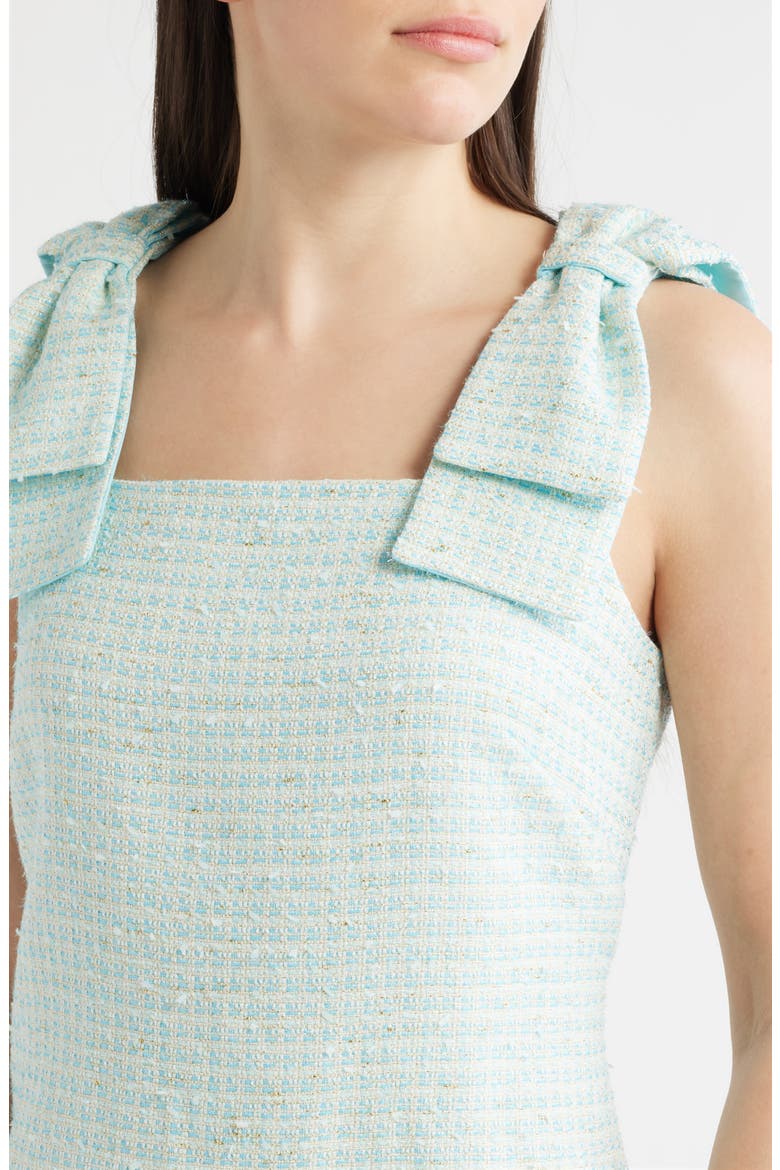 Anders Skirted Tweed Romper, Alternate, color, CAPRI BLUE FANTASY BOUCLE