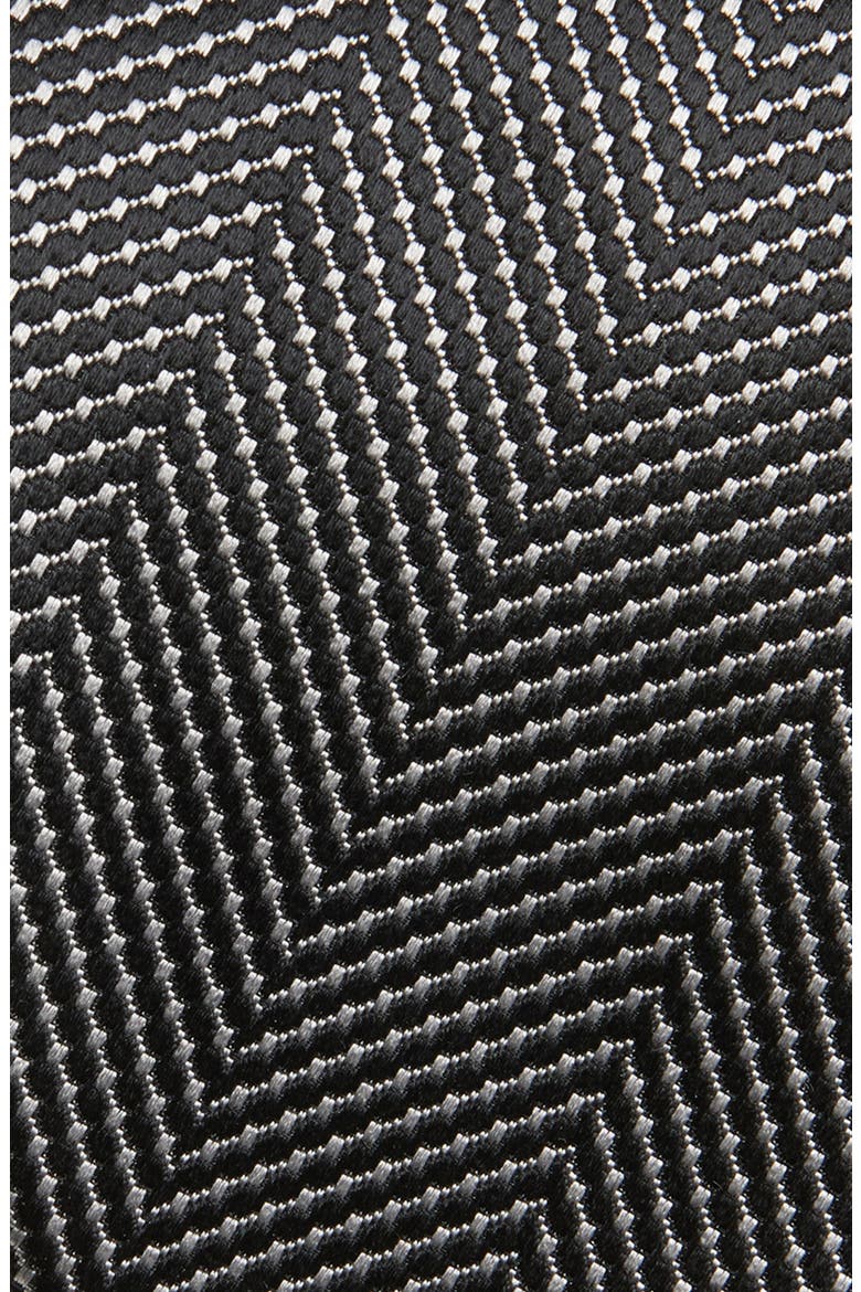 Stripe Silk Tie, Alternate, color, BLACK