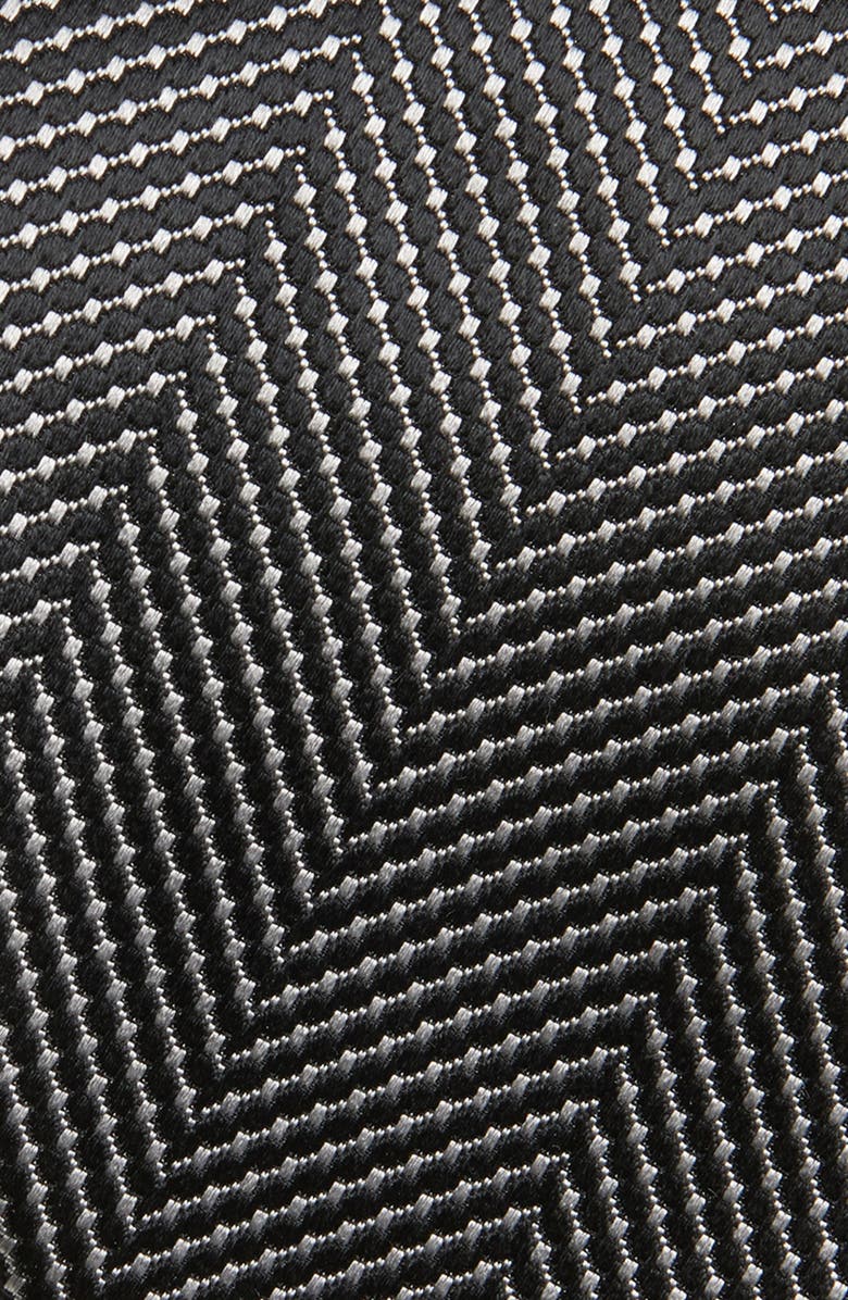 David Donahue Stripe Silk Tie, Alternate, color, Black