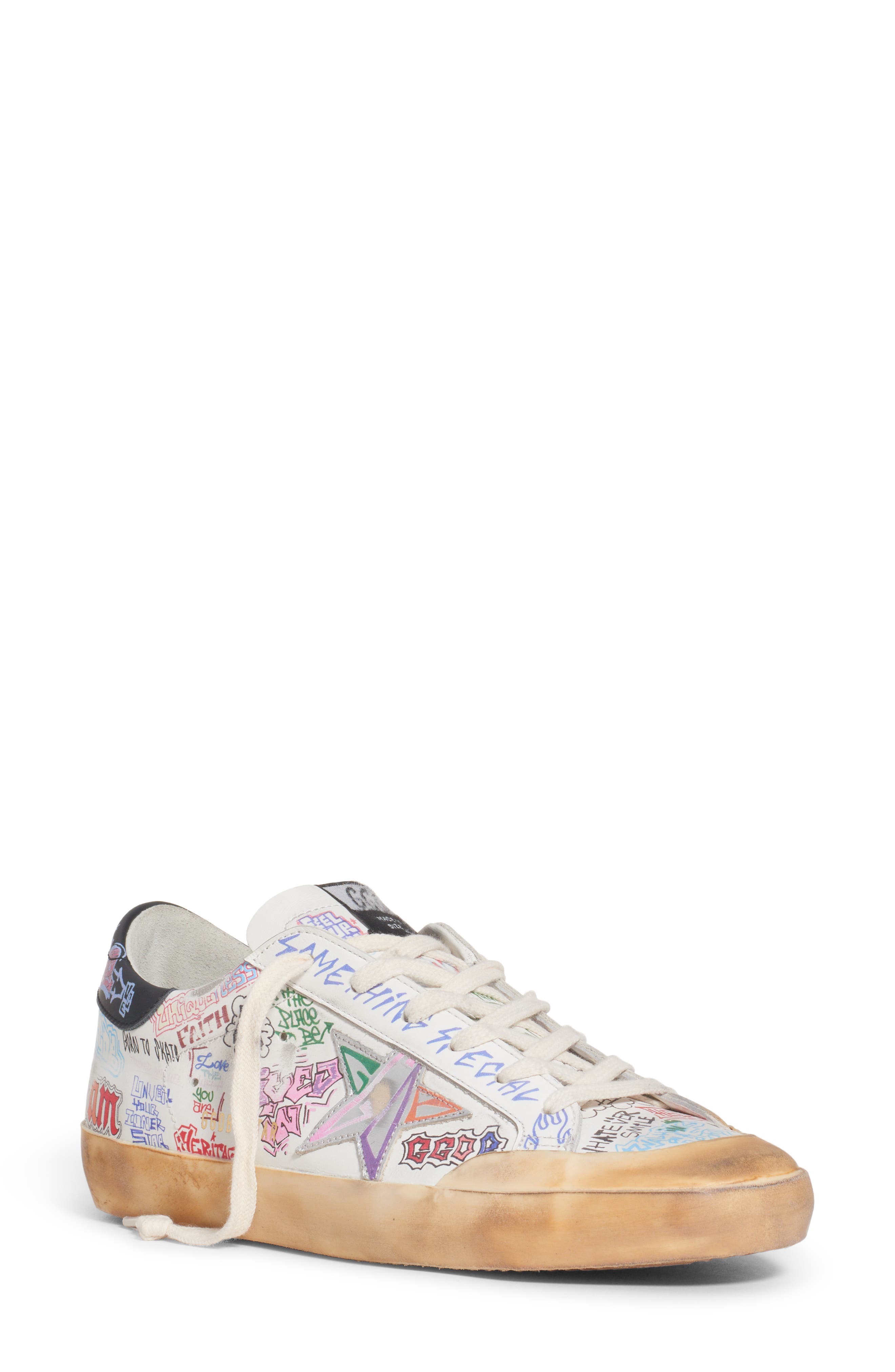 Golden Goose Super-Star Graffiti Low Top Sneaker, Main, color, 