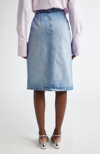 スカート DRIES VAN NOTEN DENIM MIDI SKIRT DRIES VAN NOTEN Belted denim midi skirt | NET-A-PORTER