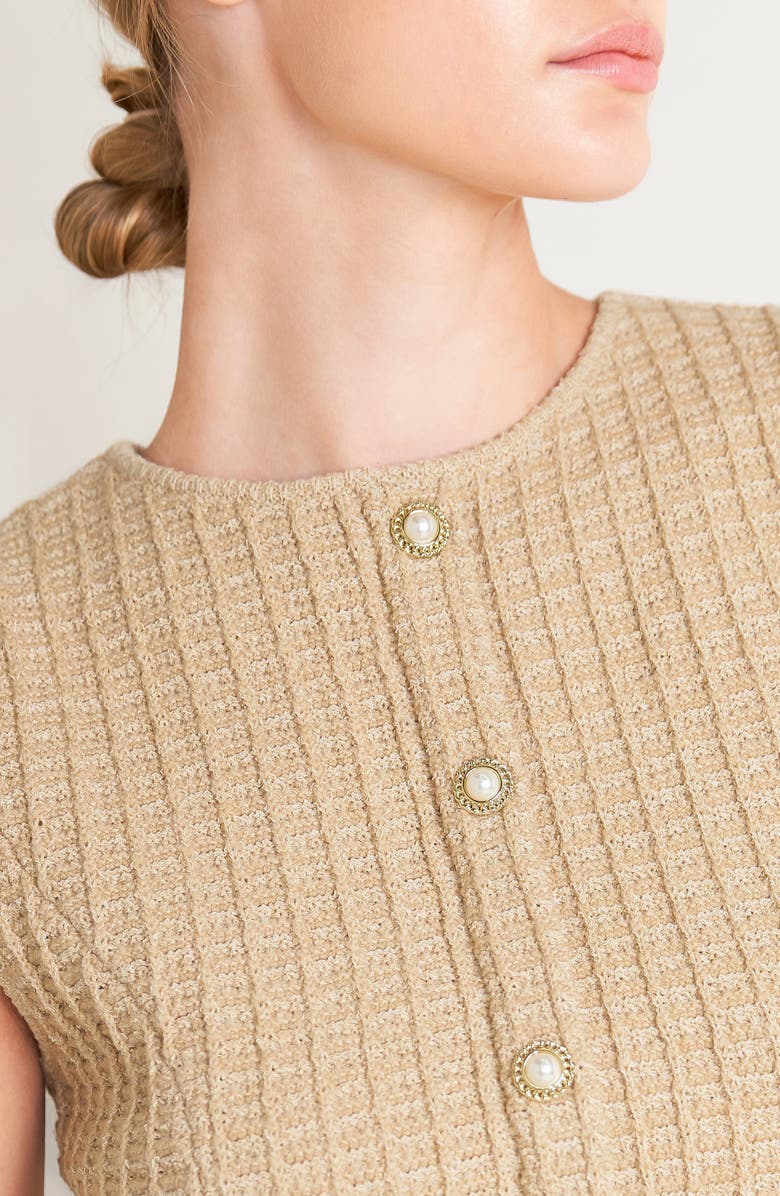 FREEMARKET Ribbed Knit Sweater Tank, Alternate, color, Taupe