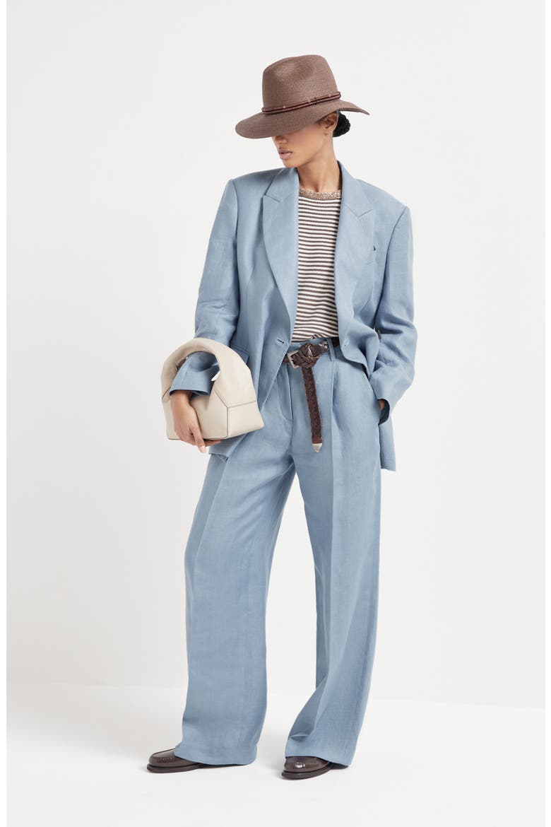 Gabardine blazer, Alternate, color, Avio Blue