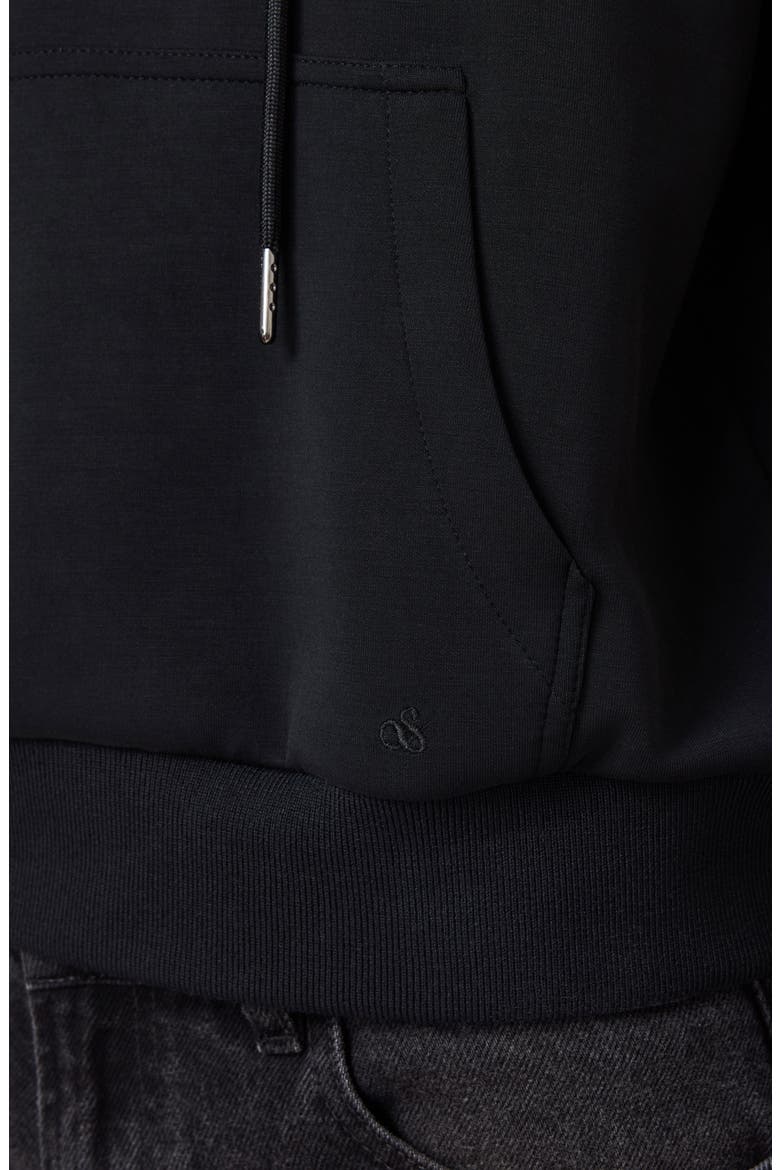 Quarter-Zip Hoodie, Alternate, color, BLACK
