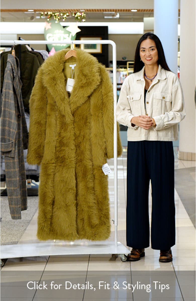 Longline Faux Fur Coat, sales video thumbnail