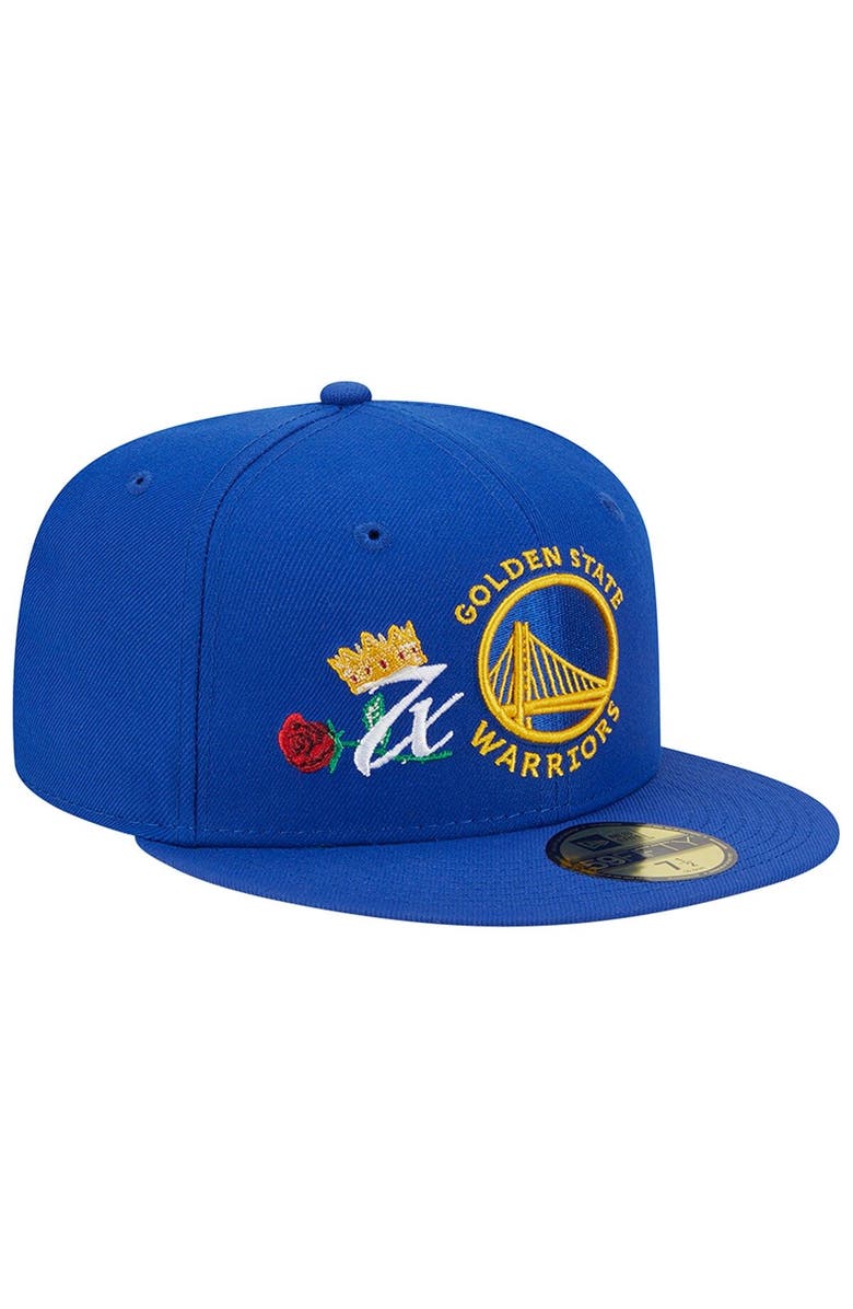 New Era Men's New Era Royal Golden State Warriors Crown Champs 59FIFTY Fitted Hat, Main, color,