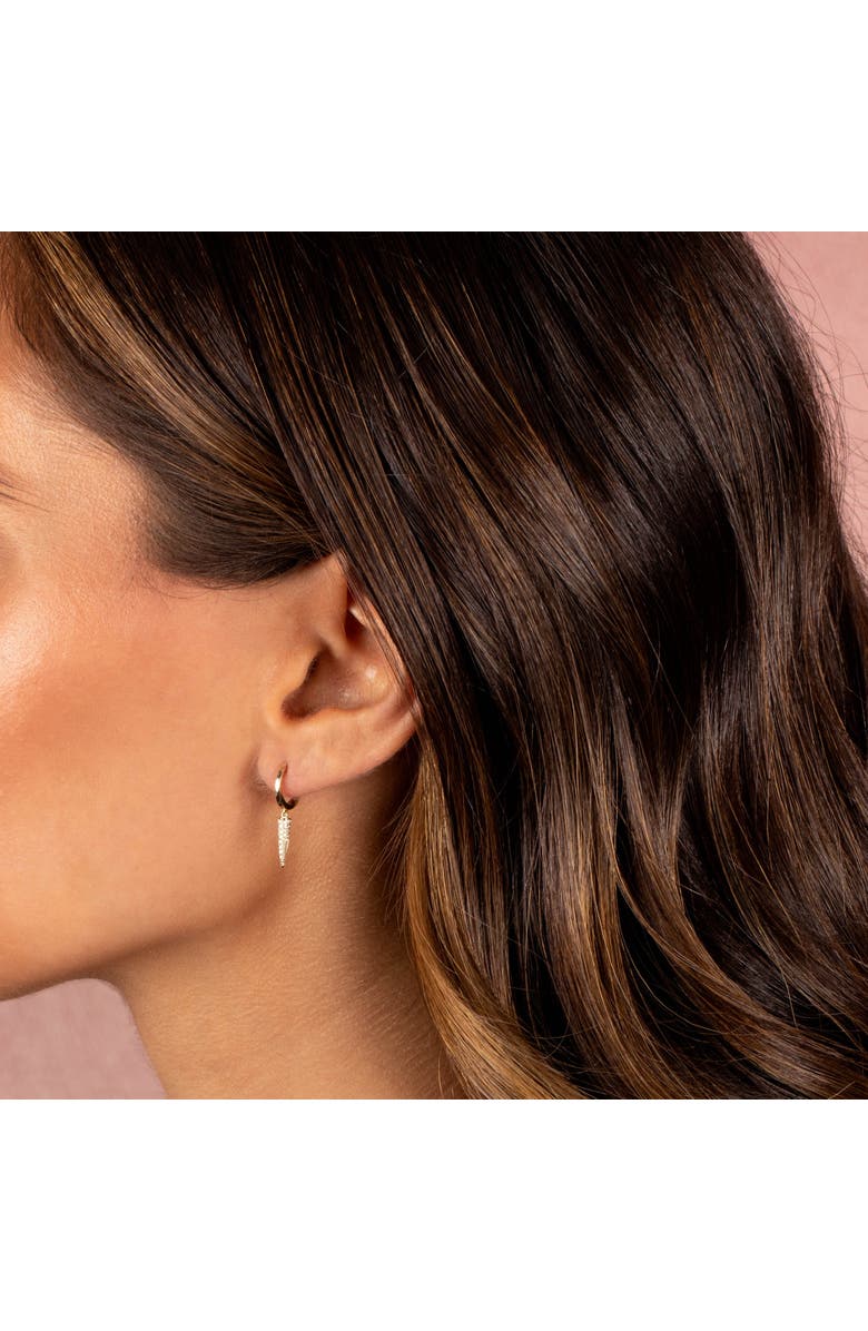 BY ADINA EDEN Diamond Elongated Spike Huggie Earring 14K, Alternate, color,