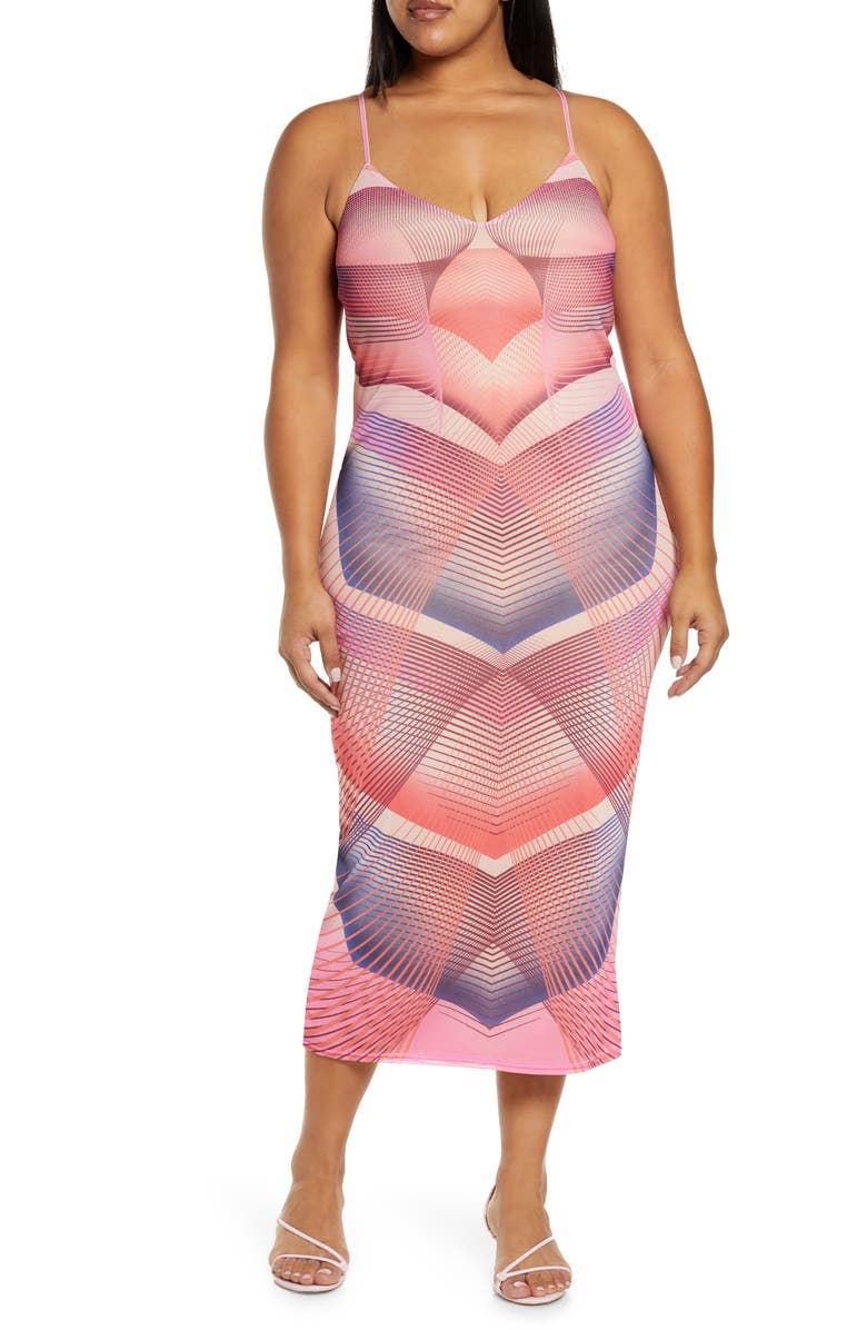 AFRM Amina Mesh Midi Slipdress, Main, color,