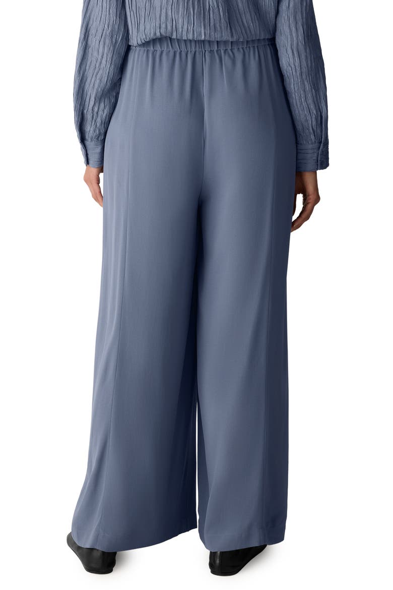 Pull-On Satin Wide Leg Pants, Alternate, color, FLINT