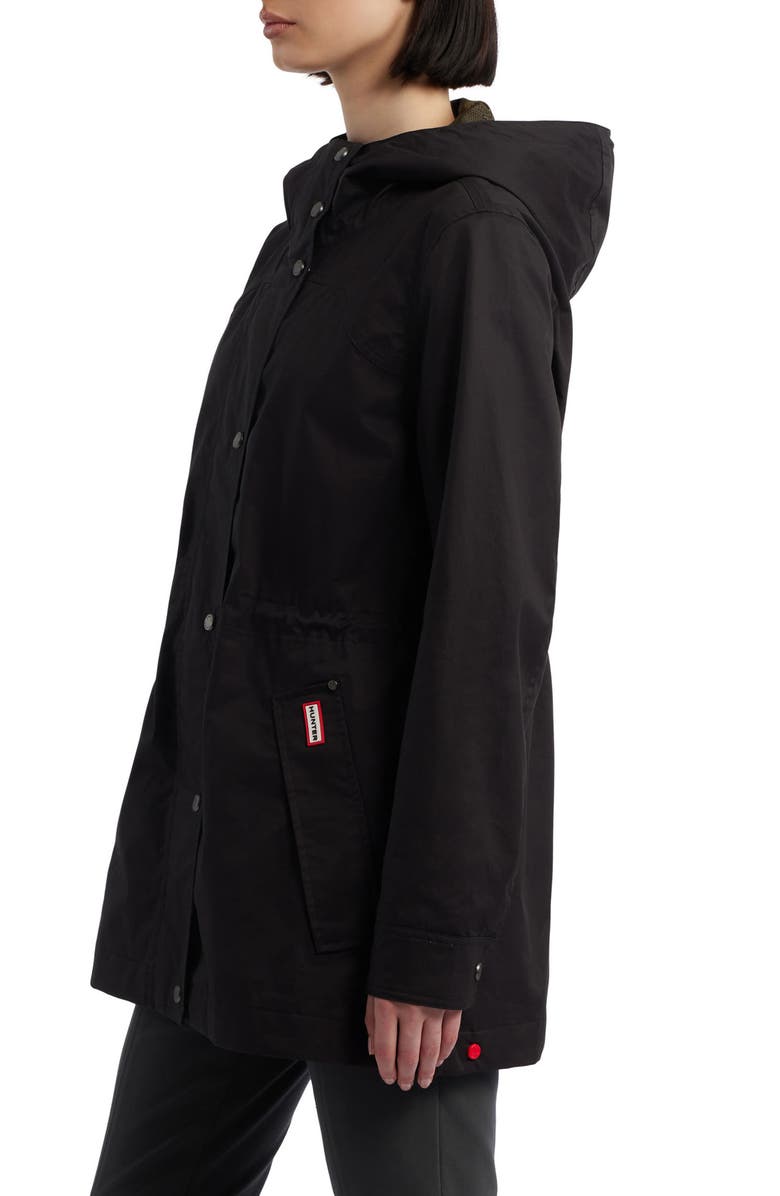 Hunter Adela Hooded Waterproof Jacket, Alternate, color, Black