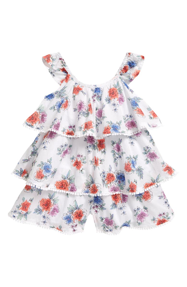 Peek Aren't You Curious Kids' Mare Floral Romper, Main, color, 