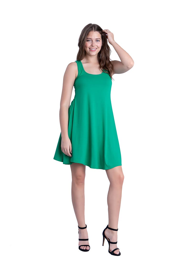 Sleeveless A-Line Fit and Flare Skater Dress, Main, color, Green